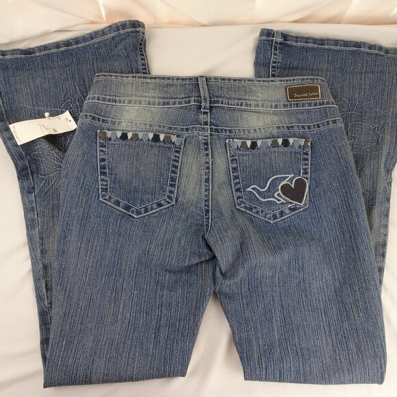 Y2K Vintage Sears Industrial Cotton Fit & Flare Juniors Jeans Size 9 - Picture 4 of 9